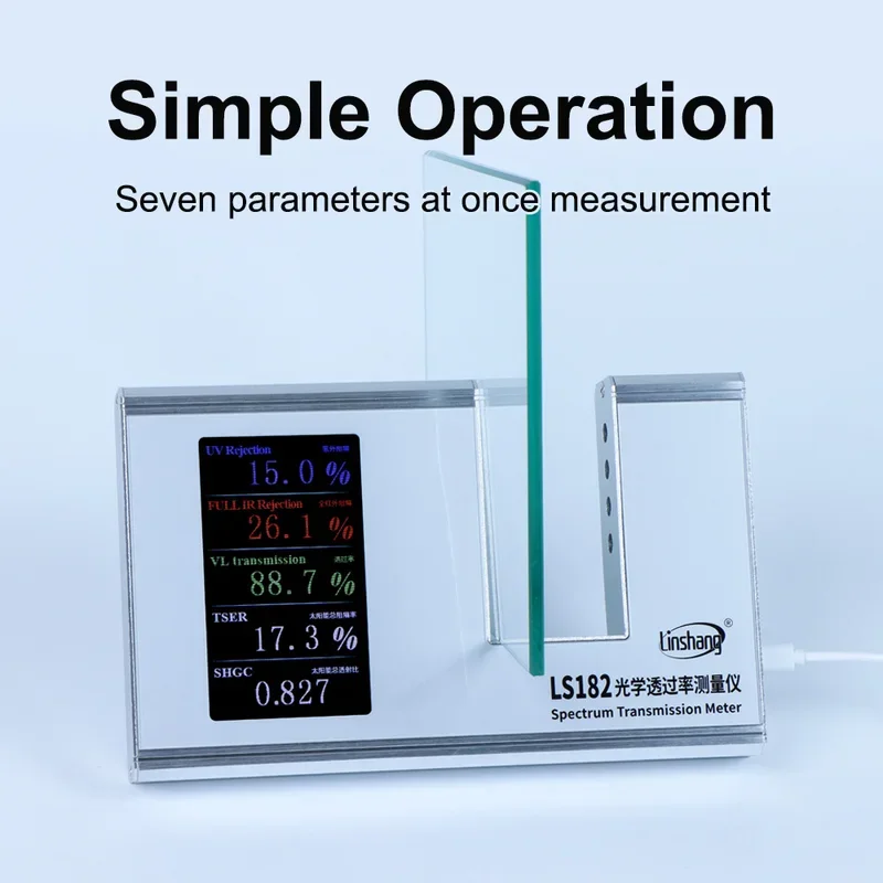 Window Film Tester TSER Meter SHGC Light Transmittance Tester Spectrum Transmission Meter Advanced for Window Tint LS182