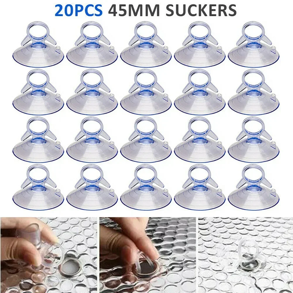 20pcs Car PVC Clear Suction Cup Sucker PVC Bathroom Hook Sunshade Suction Cup Wall Hanger Sucker Interior Accessories