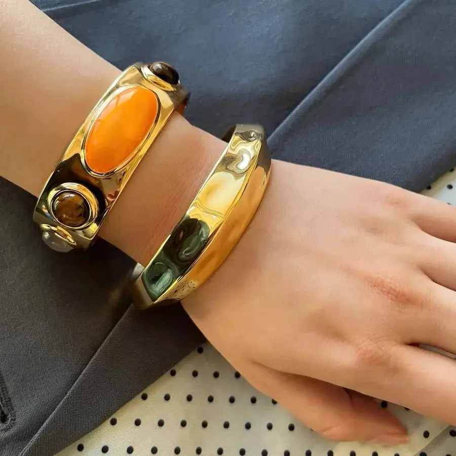 Bracelet Fashion Light Luxury Retro Opening Irregular Geometry Atmospheric Accessories Bracelets Wholesale Parures De Bijoux