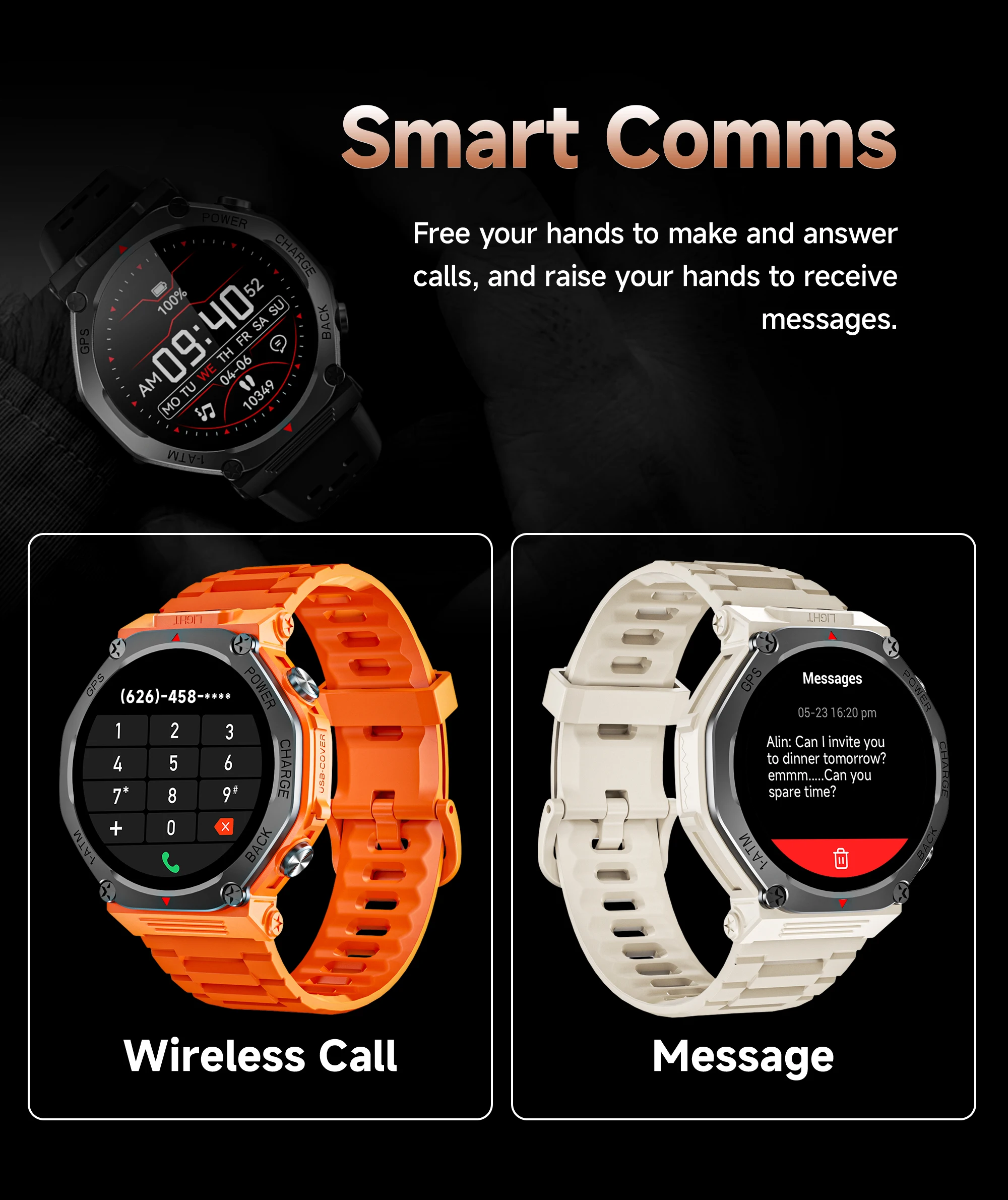 Montre intelligente multilingue ANEW T-Rex 3