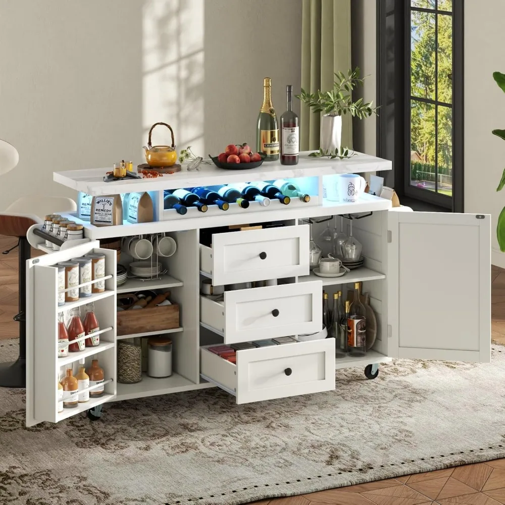 Spacious countertop and drawers overview