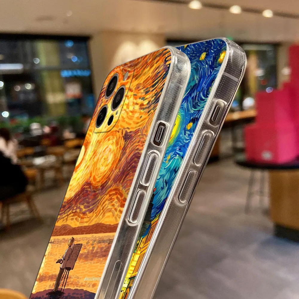 Van Gogh Artistic Phone Case - Cafe Terrace & Starry Night Design