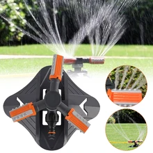 

New Adjustable 360 Degree 3-arm Rotating Sprinklers Grass Lawn Automatic Watering Nozzles Garden Agriculture Irrigation Device