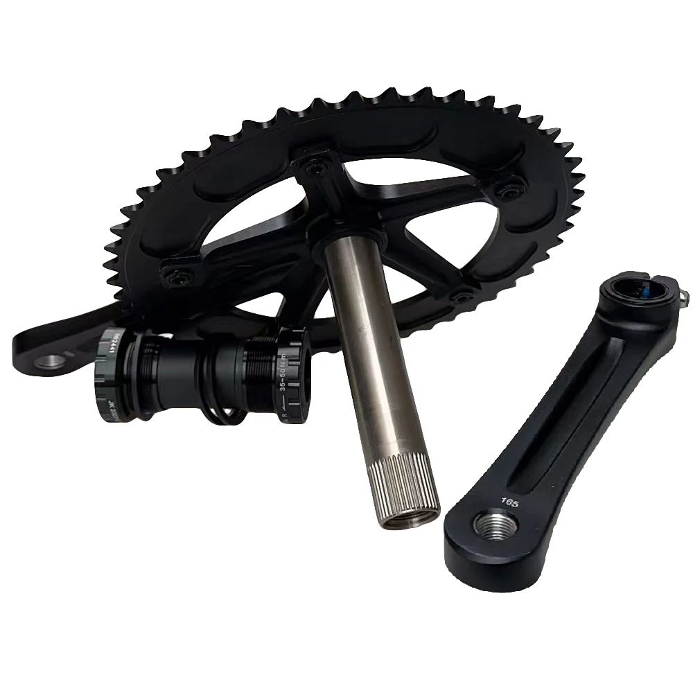 Rennrad Kurbel garnitur 144bcd 49t 144mm PCD Fahrradkette nsatz Single Speed Renn kurbel Set Rennrad 165mm Kurbel länge Fahrrad teile – Detail 2