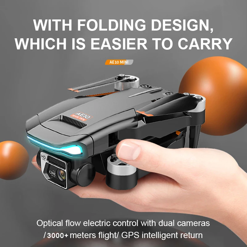 Mini AE10 Drones 8K GPS 90° Adjustable Camera Brushless Motor Folding MINI Drone With VR Aerial Photography Quadcopter RC Dron