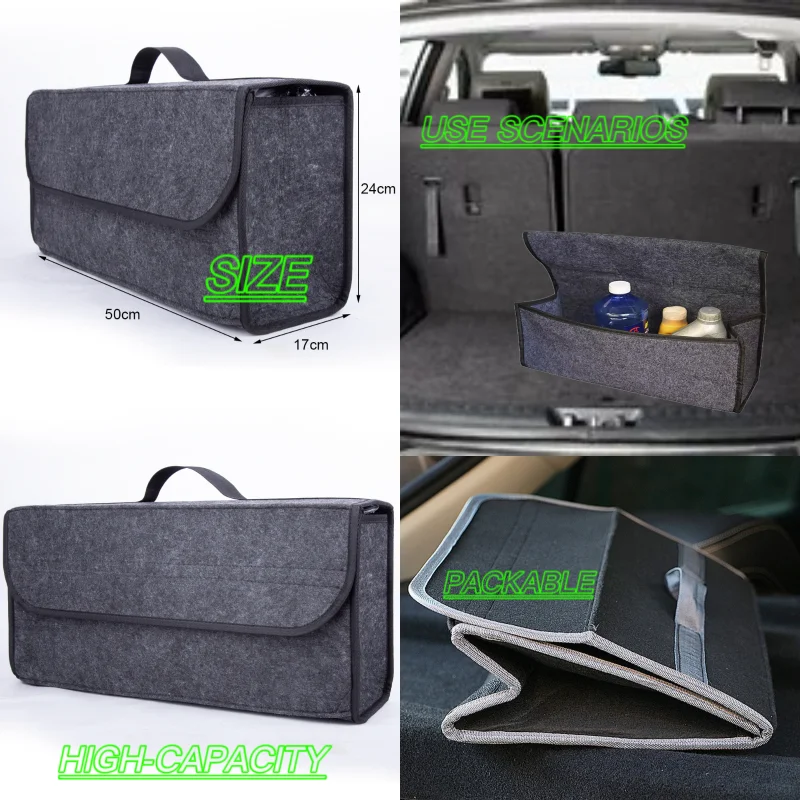 Large Anti Slip Compartment Boot Storage Organizer Tool Car Storage Bag