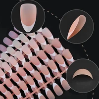 150Pcs Pre-made French False Nails Scarless Coffin Almond Fake Nail Artificial Fingernails Press on Nails for Nail Extension 5