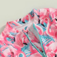 Rteyno Toddler Girls Swimsuit Rompers Long Sleeve Floral Print Baby Ruffles Bathing Suit Swimwear with Headwear Playsuit 4