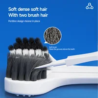 Brosse à dents manuelle 3D 6 pièces brosse à dents souple en forme de U à trois côtés pour le nettoyage buccal complet pour adultes, hommes et femmes, coup 4