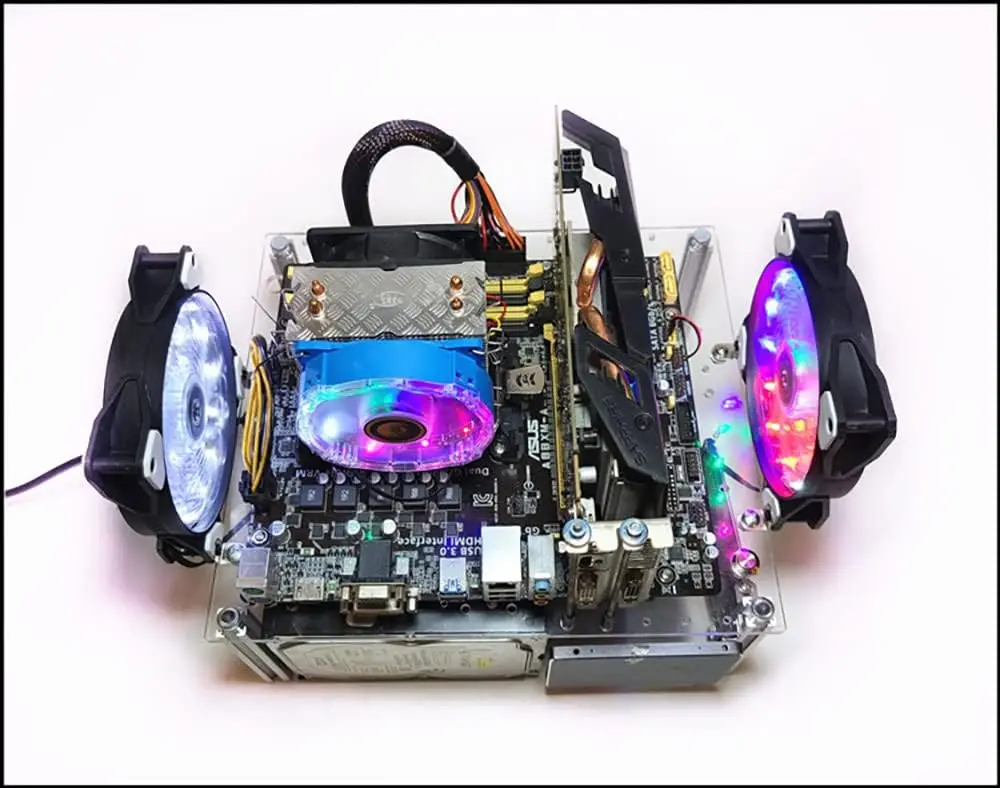 Caixa de Computador Empilhável do Chassi Aberto do pc Dissipação de Calor Placa-mãe Acrílica Banco de Teste Suporte Cpu Refrigeração a Água - Imagem 3