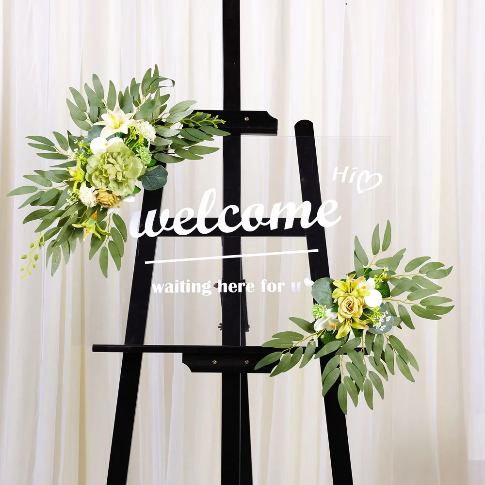 50cm 2Pcs Artificial Flower Swag Floral Swag Garland Wedding Arch Flowers Kit for Sign Rustic Artificial Floral Swag Arch Deco