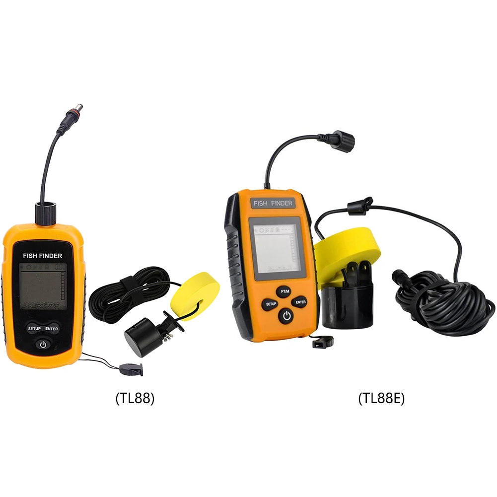 100M Underwater Echo Sounder 45 Degrees Sonar Fishing Detector IPX4 Waterproof LCD Display for Ocean River Fishing