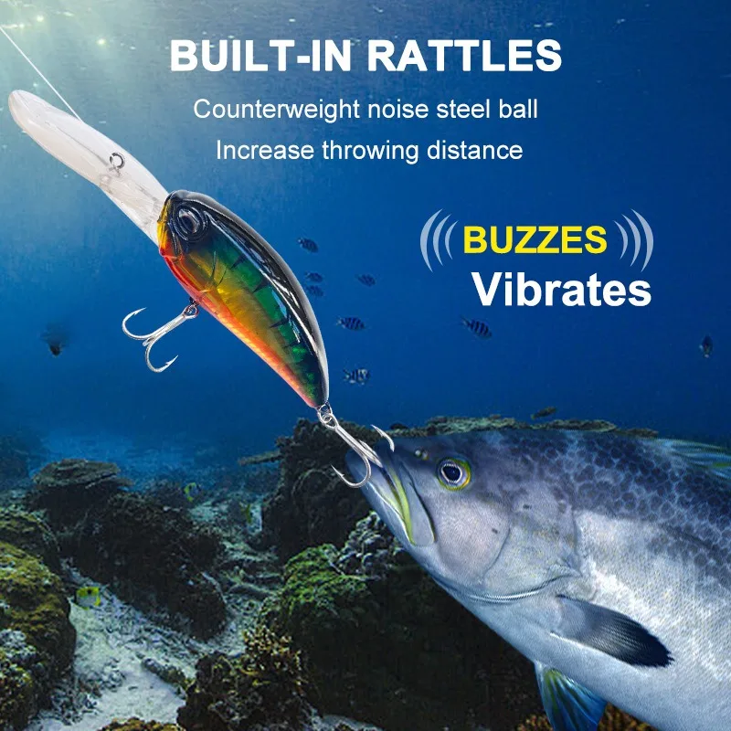 Crankbait 41g 14.6cm Long Tongue Crank Wobbler Floating Fishing Lures Artificial Hard Baits Diving Chubby Bass Pike