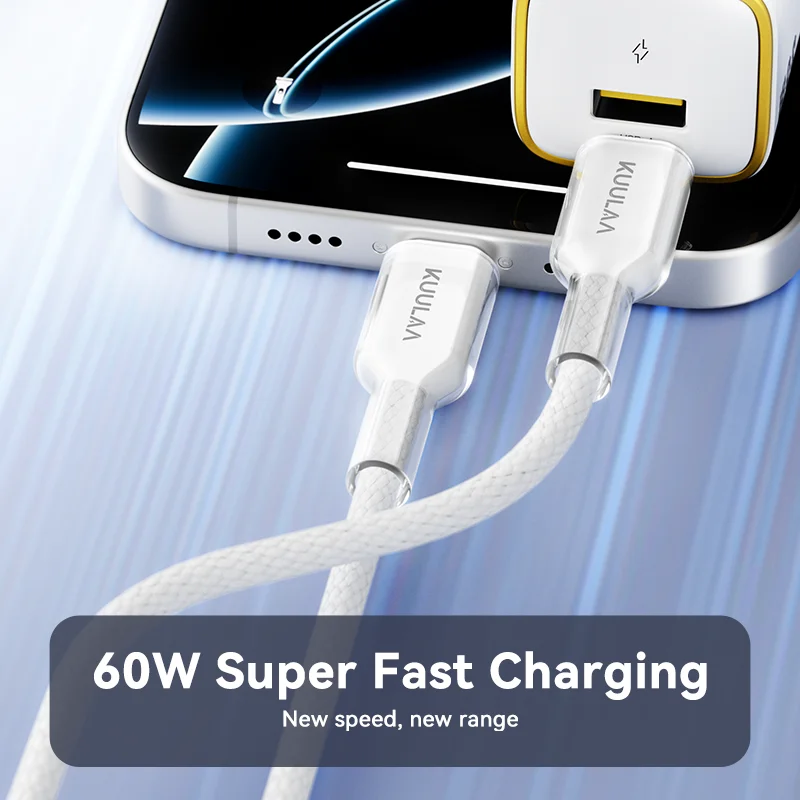 รูปสินค้า สายชาร์จ USB-C 60W สำหรับ iPhone, Samsung, MacBook, iPad, Xiaomi