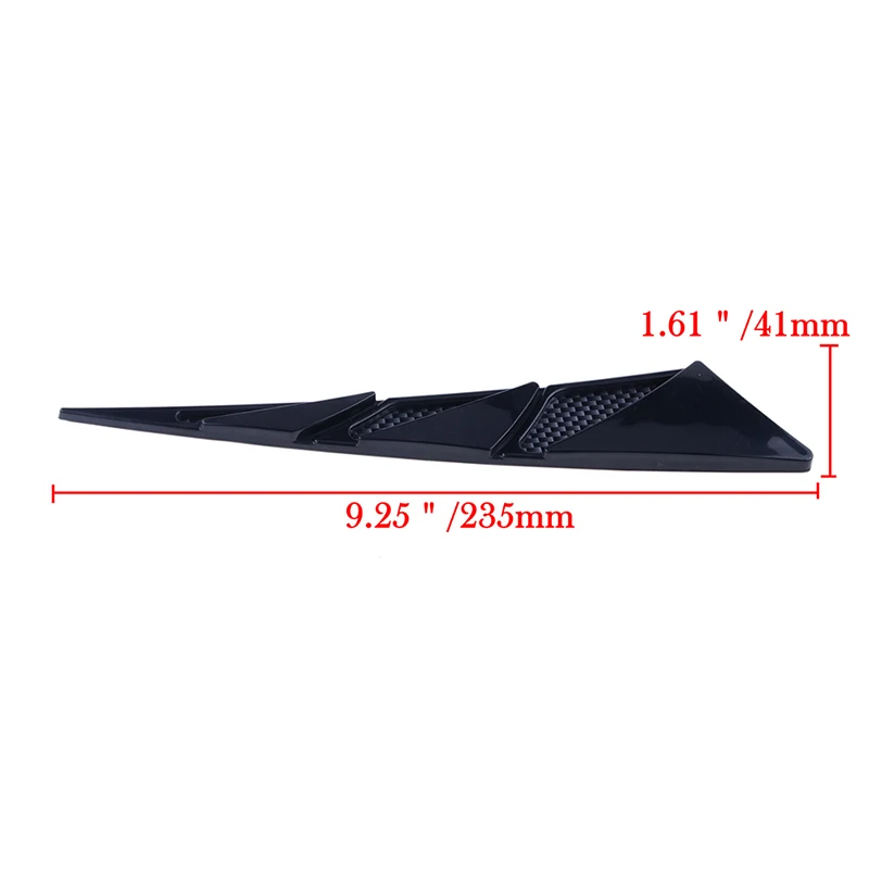 Car Side Wing Cover Bonnet Vent Shark Gill Shape Fender Sticker Car Side Air Outlet Air Intake Spoiler Racing Intake Grille Trim