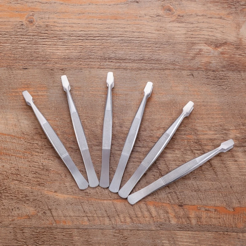 Stainless Steel Stamp Tweezers Tongs Flat Wide Tip Philately Tweezers for Stamps Documents Photo Development precision tweezers,tweezer tool