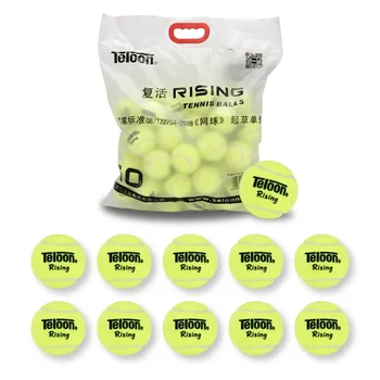 10Pcs Teloon Tennis Balls Rising Good Bounce for Advanced Player Amateur Competition Practice Training Wool Tennis Ball