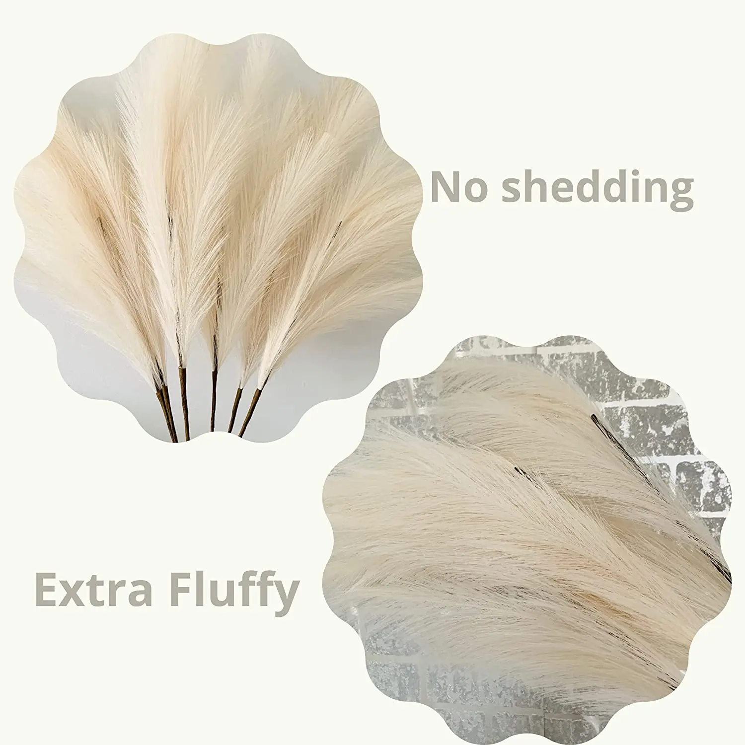 3pcs Artificial Pampas Grass 43inch/110cm Long Fluffy Pampas Grass for Flower Arrangement Wedding Party Centerpiece Home Decor