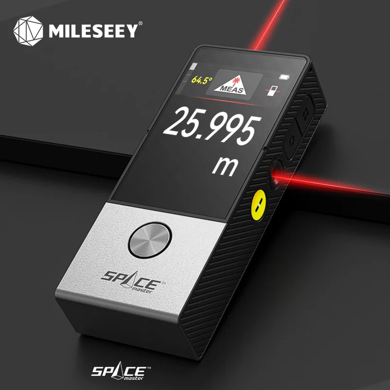 Cinta Métrica Láser MILESEEY D9, Telémetro Láser Multifunción con Rueda Integrada para Medir Curvas, con Anuncio de Voz