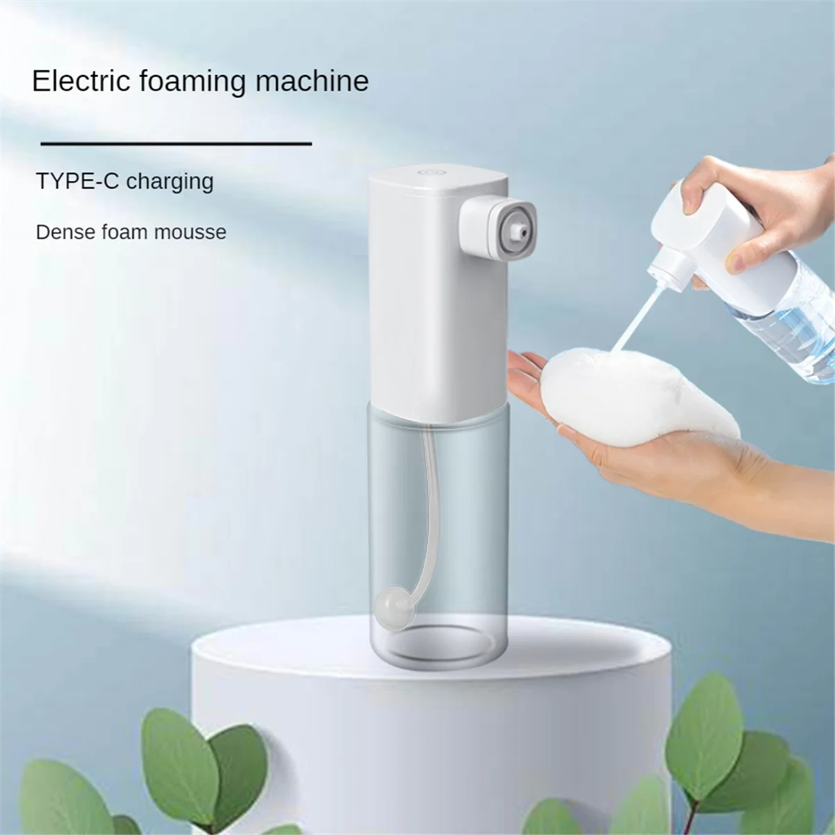 Automatic Foaming Soap Dispenser Electric and Rechargeable Refillable Foam Hand Dispenser for Kitchen Bathroom
