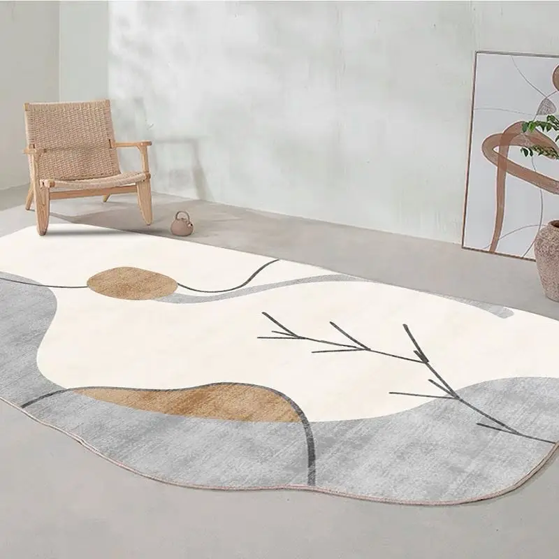 Nordic Style Irregular Fluffy Soft Plush Carpet for Living Room Bedside Rug Heterogonal Bedroom Decor Simple Thicken Mat plush rug decorative carpet plush carpet