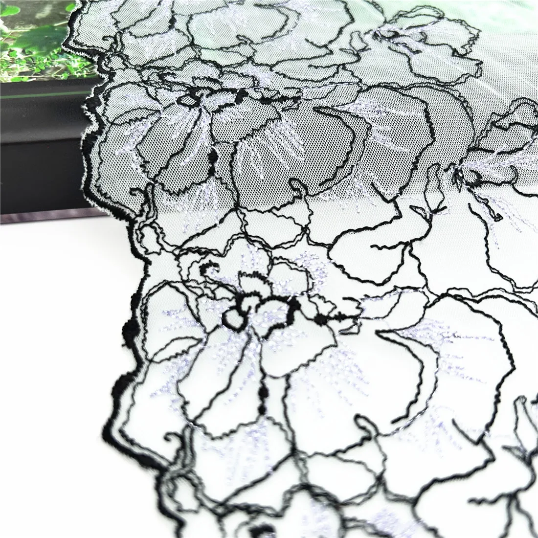 3y/lot 18.50cm Lavender Shimmer Embroidery Lace Trim Clothing Accessories Dress Sewing Applique Costume Lace Fabric Wedding 2
