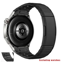 Luxury Titanium Metal Bracelet Strap for Huawei Watch GT5 Pro (Black - Quick release)