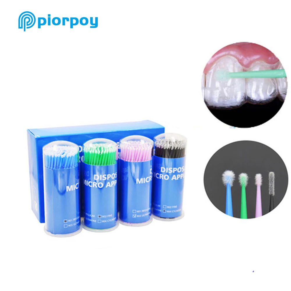 PIORPOY-Dental Descartável Micro Escova Garrafa, Micro Escovas, Aplicadores Escova, Dentes, Oral, Materiais Dentista, Dropship, 100Pcs