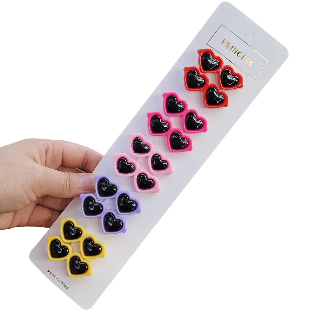 Dog Hair Clips 10 Pieces Plastic Pet Hair Clips Sunglasses Shape Hairpin Small Dog Grooming Hair Accessories