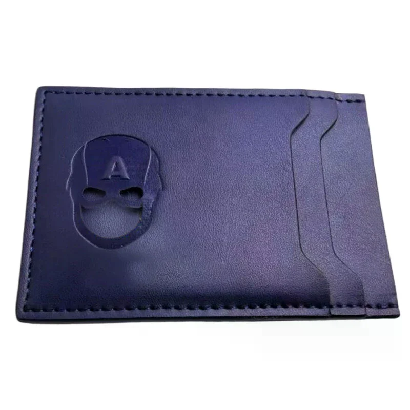 Leather Hollow Out Character Design Wallet Personalized Superhero Mask Card Holder ID Heroic Card Clip Gift