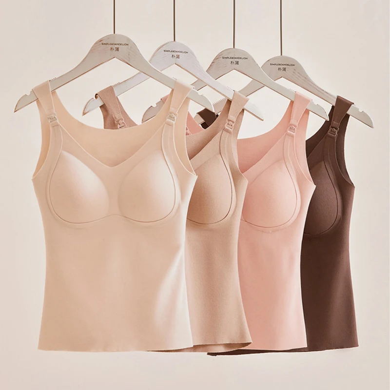 Autumn Winter Nursing Tank Tops Maternity Clothes Nursing Shirts Breastfeeding Vest Maternity Dresses Nightdress