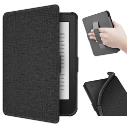 Enhanced Protective Cover with Hand Belt Strap - KOBO Clara Colour (A - Black)