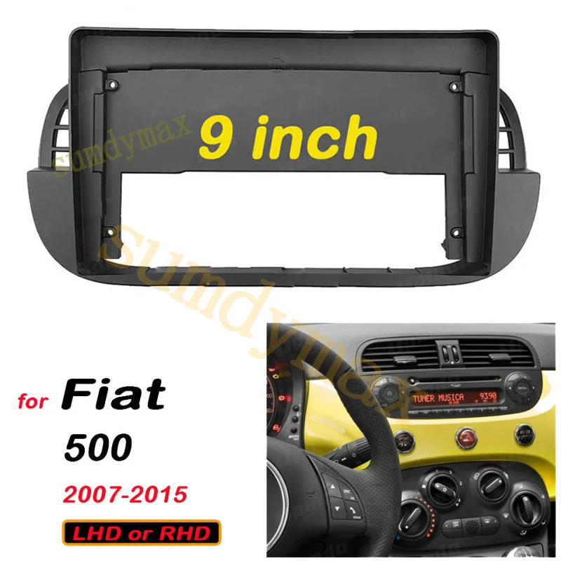 

Рамка для автомагнитолы FIAT 500 2007-2015, 9 дюймов, 2DIN
