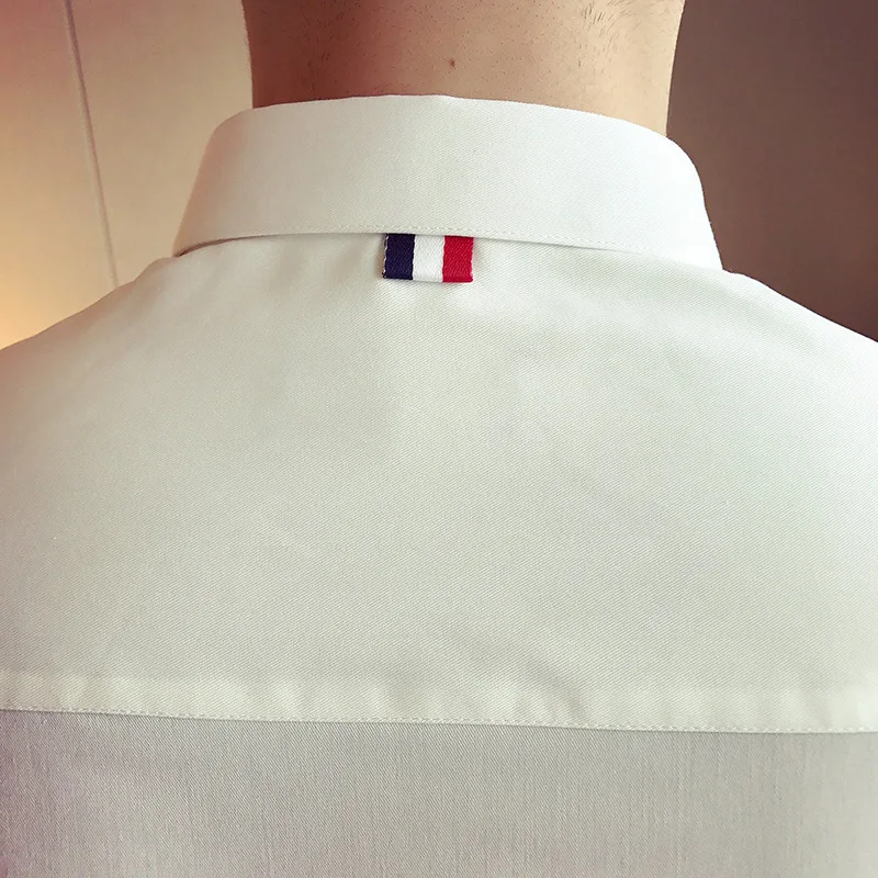 Men's Shirt 2022 New Arrival Spring Autumn Fashion Slim Colorful Stripes Male Shirt White Korean Style b51