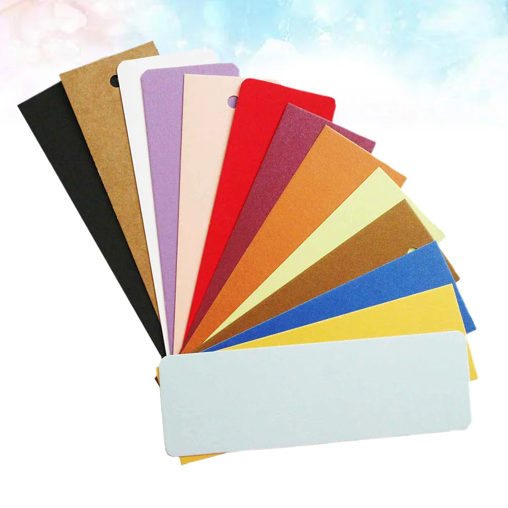 

50pcs Blank Paper Bookmarks Cardstock Colorful Kraft Paper Tags Price Gift Tags Label Book Mark for Kids School Classroom