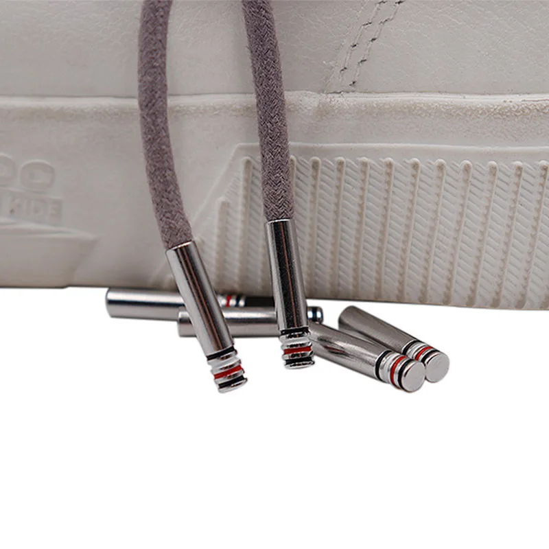 4Pcs/L 4*19mm UK Tone Seamless Metal Shoelaces Tips Ends Replacement Repair Aglets DIY Sneaker Kits Silver Colors Glossy Fitting