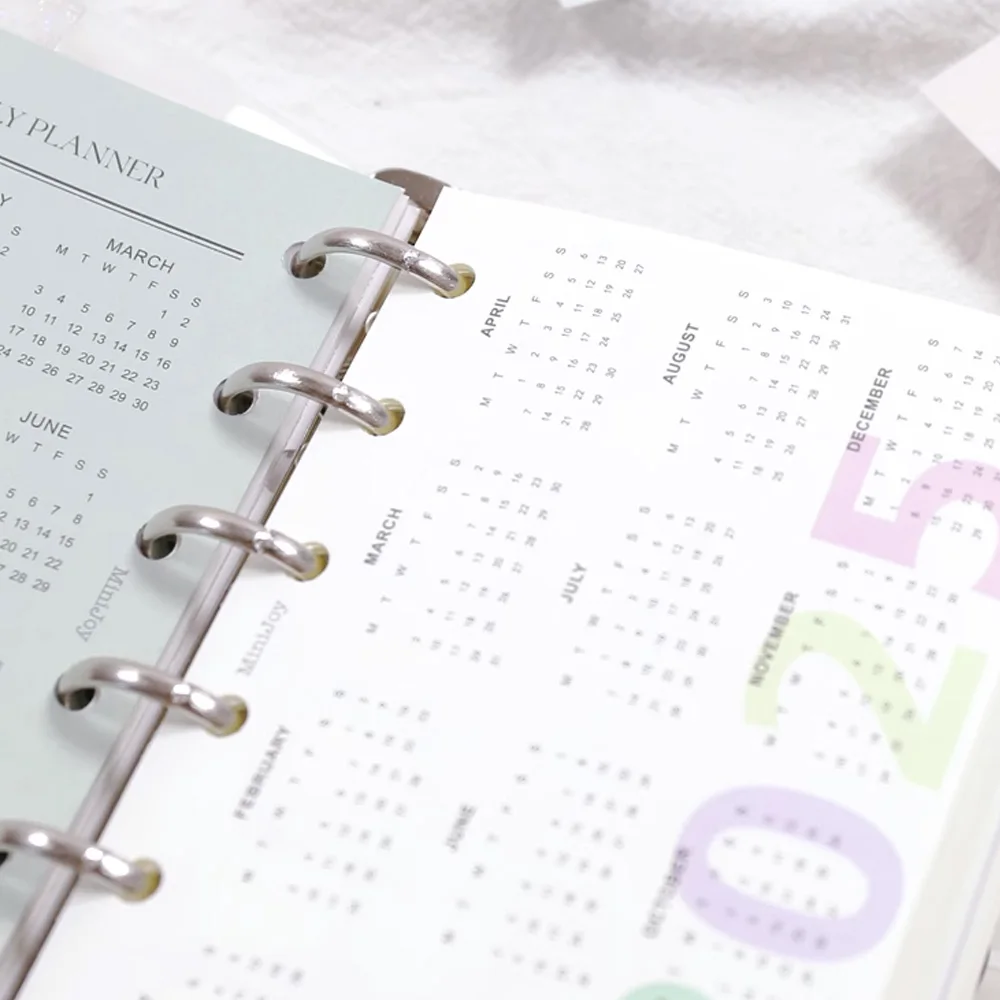 Elegant 6-Hole Loose Leaf Journal Planner - Premium Calendar Accessories & Office Stationery Supplies