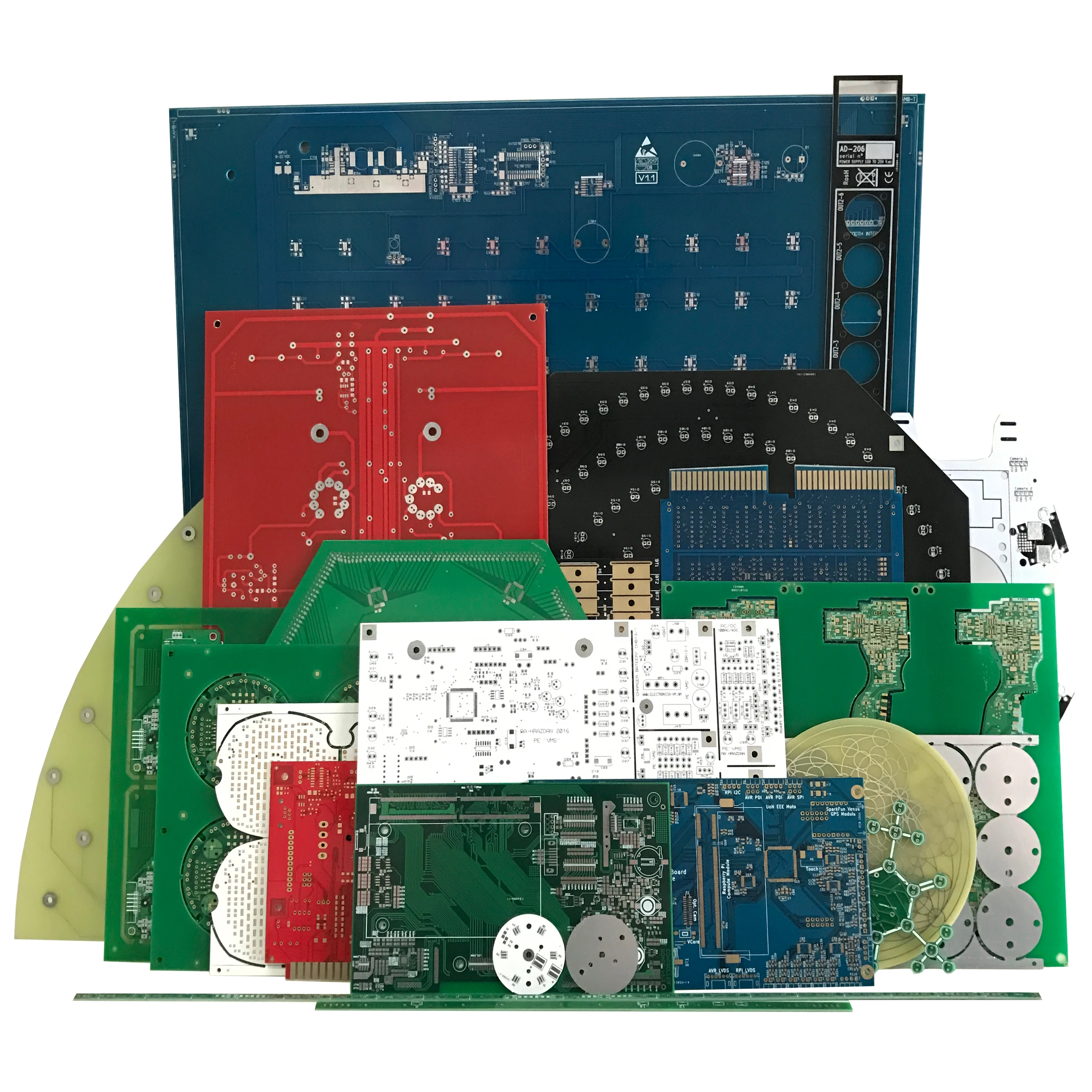 5/10 pcs within 100x100mm 1oz Copper 1.5-1.6mm 2 layers Double-Sided PCB FR4 HASL Green Mask White Silkscreen Typical Delivery