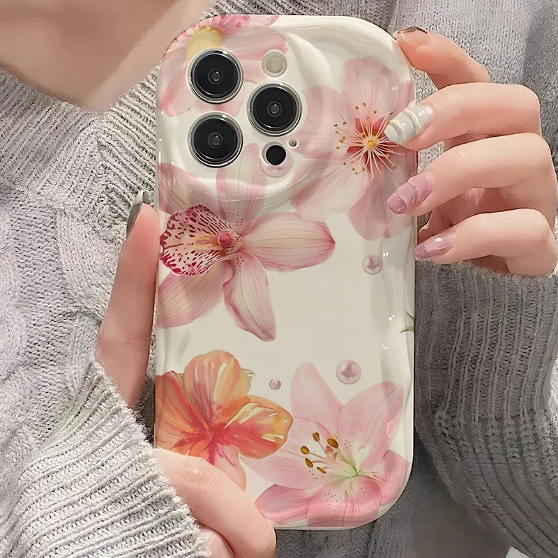 Watercolor Lily Pattern Shockproof Phone Case Cover