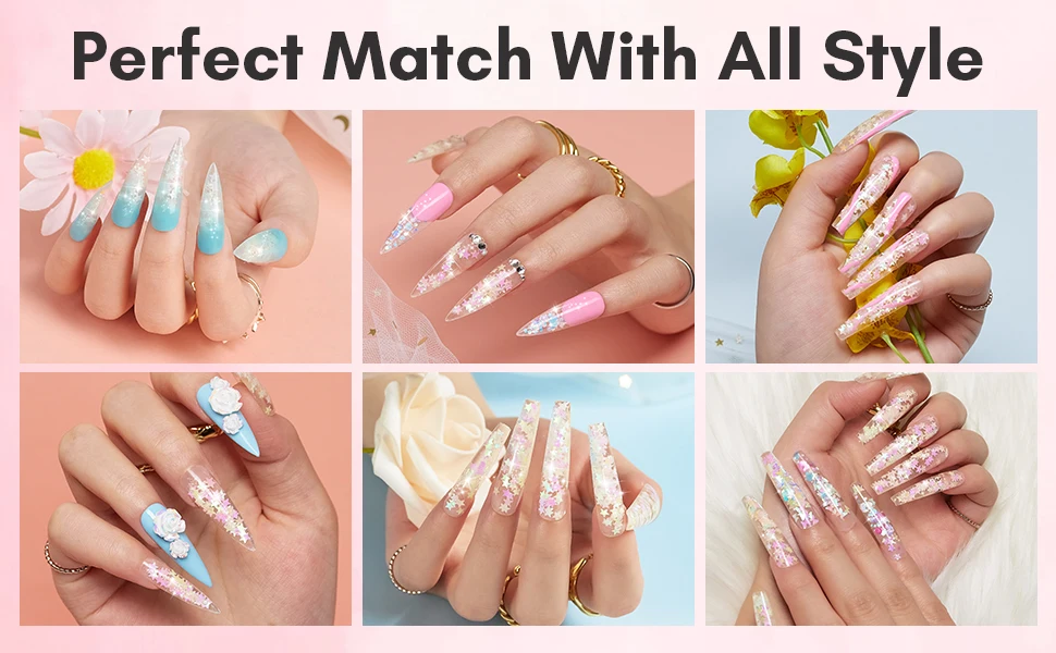 Makartt Acrylpulver 2 Unze Weiß Glitzer Acryl Nagelzubehör DIY Nail Art für Anfänger Acryl Nagelpulver für Nagelverlängerung – Detail 7