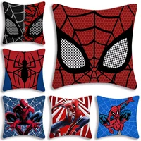 Black White Cool Pillow Covers Sofa Decorative Home HOT Marvels Spiders Man Double-sided Printing Short Plush Cute Cushion Cover 1