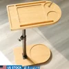 Adjustable 360° Rotatable Couch Tray Table with Phone Tablet Slots Versatile Side Table Snack Holder Easy to Assemble 1
