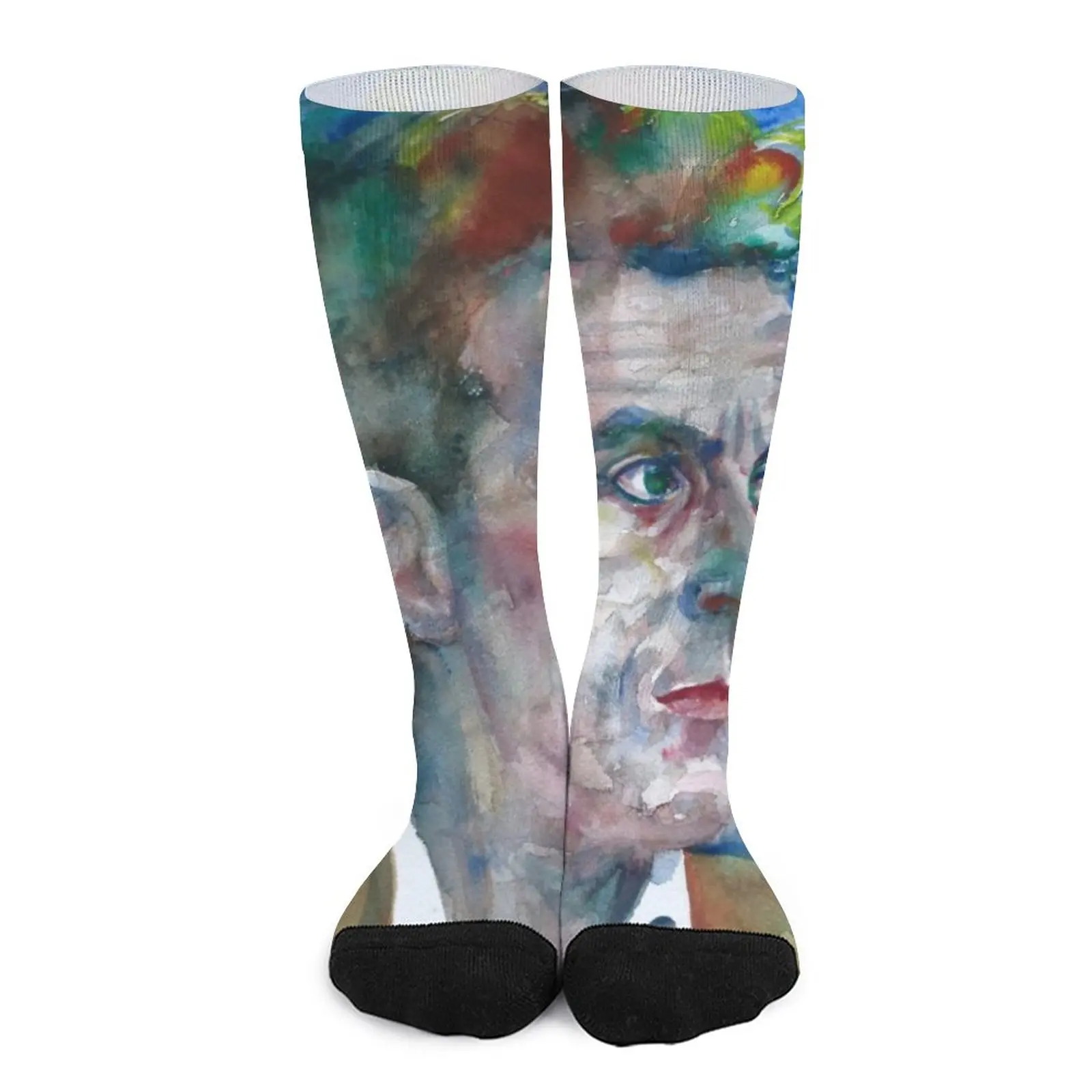 

LUDWIG WITTGENSTEIN watercolor portrait .9 Socks golf Womens socks Men cycling socks Ankle socks woman