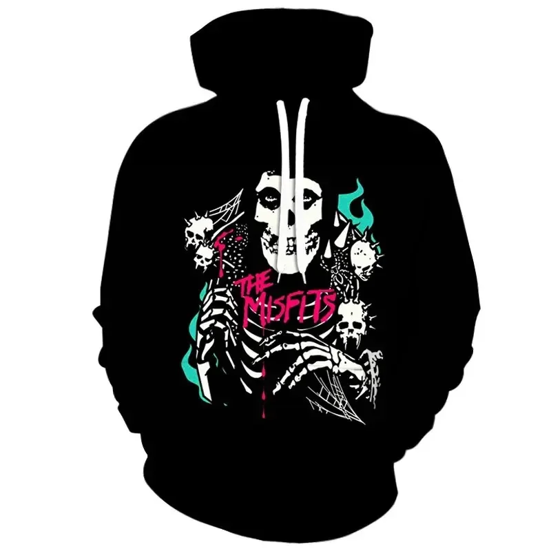 Nueva sudadera con capucha para hombre, estampado de calavera en 3D, jersey con estampado de tendencia urbana, manga larga, estilo hip hop, informal, holgada, para otoño, ropa para hombre
