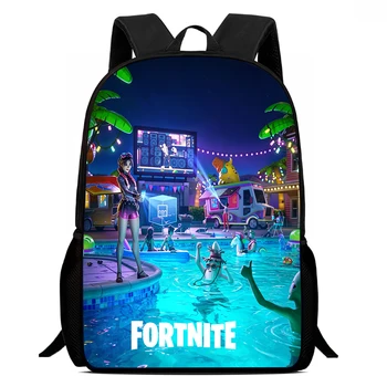 15" Fortnite Cartoon Backpack - Large Capacity School Bag for Children Age 5-8, Boys Girls Back to School Gift 1