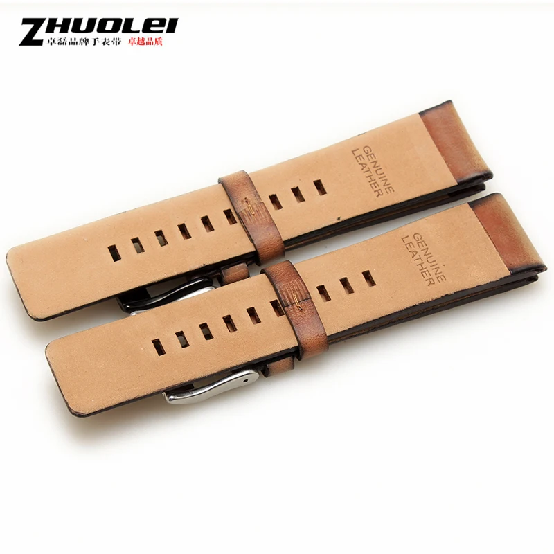 Quality Genuine Retro Leather Watchband for Men – Vintage Italian Leather Strap 22mm, 24mm, 26mm