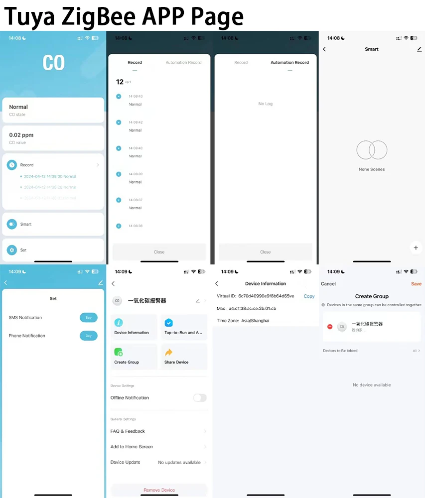 Tuya ZigBee 에어 박스 품질 CO 일산화탄소 감지기 테스터 자동화 알람은 Smart Life App Alexa Google 홈과 함께 작동합니다.