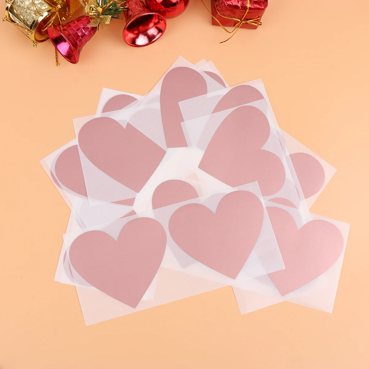 

50PCS Heart-shaped Scratch Stickers Creative DIY Scratch Surprise Scratch Coating Stickers for Party Friends Rose Gold