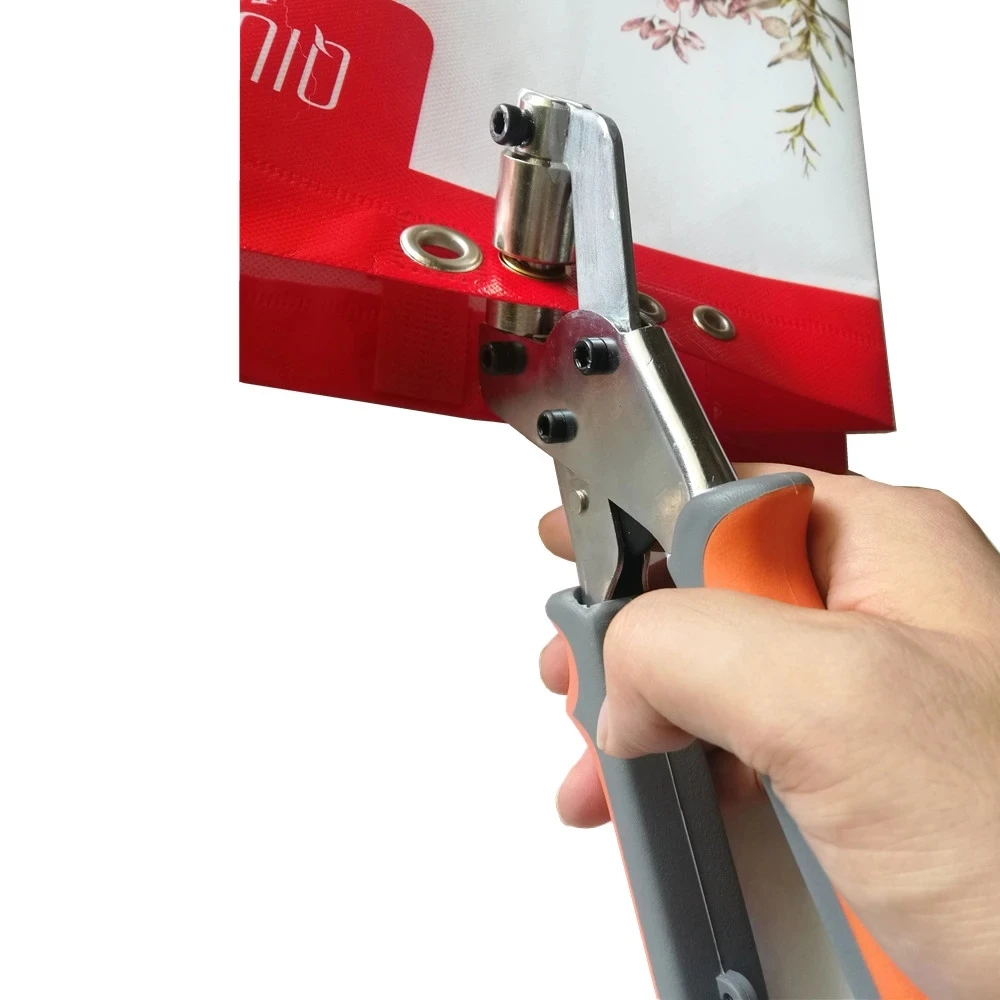 Machine à Poinçonner à œillets, Presse à Oeillets Rapid Pince à Riveter Outil De Presse Manuelle Professionnelle Pour Oeillets 3 Matrices + 900 œillets Taille Du Trou 6 Mm, 10 Mm, 12 Mm