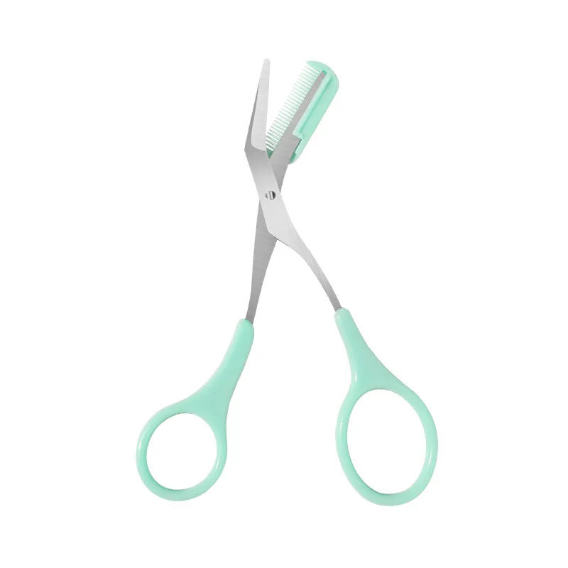 Stainless Steel Eyebrow Trimmer Scissors Comb Brow Hair Scissors Clips Shaping Razor Grooming Trimmer Makeup Accessories 1Pc eyebrow scissors stainless steel scissors beauty scissors